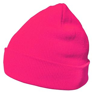 DonDon Bonnet Beanie pour l'hiver avec design classique et moderne Rose fluo - Taille unique