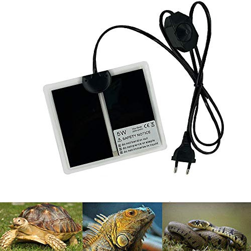 Reptil värmematta, PeSandy 15 x 14 cm, justerbar terrarium värmematta med temperaturkontroll för reptiler - sköldpadda, ormar, ödlor, geckos, spindlar - akvarium säkerhetsmatta