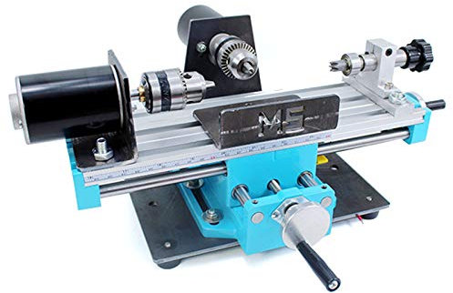 Mini Woodworking Lathe DIY Wood Model Making Beads Polisher Drilling Milling Machine Home Bracelet Processing Machine for Turning and Grinding of Wood