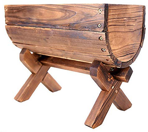 XJJUN Tiesto Rectangular Soporte De Madera De Barril De La Flor con El Agujero For Drenaje Carbonizado Madera Al Aire Libre De Flores Trough Suculento De Tiesto Vegetales Pot 2 Colores 2 Tamaños