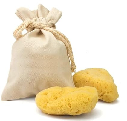 CRIGEMA Menstrual Sponge, Cycle Included Jute Hygiene Bag, Natural Unbleached Sponge Alternative to Sanitary Pads or Menstrual Cup, Reusable (10 x 5-7 cm)