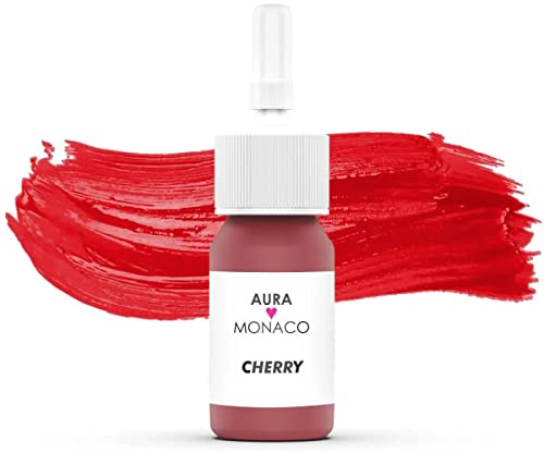 AURA Monaco Permanent Make Up Farbe PMU Farbe Microblading Farbe Powder Brows Pigment REACH-konform dermatologisch getestet made in DE Bubble Gum Lippen Farbe Tattoo Farbe (Cherry)