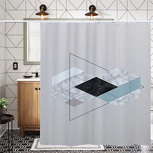 Duschvorhang 300x200cm ,Duschvorhänge Wasserdichter Anti-Schimmel Shower Curtains mit 12 C-Ringe,Verdickter Stoff,Waschbar Stoff 3D Duschrollo Badewanne Badezimmer Dekor Einzigartige Textur Grau