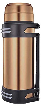 ROFRA Bouteille Isotherme, 2L/2.5L/3L/4L/5L Gourde Isotherme en Acier Inoxydable Garder l?Eau Chaude et Froide, Avec Poignée Pour voyage, pour le café chaud et le thé en plein air, Bleu (gold,800ml)