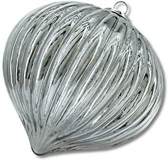 Glas Kugel Tropfen grau-schwarz 25 x 30cm Deko-Kugel Glastropfen Glaskugel