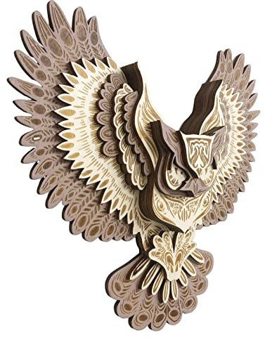 Kunst-Skulptur, Eule, Wanddekoration, Eule aus Holz | Wandornamente für den Innenbereich, Handwerksdekoration, lebendige Eule, für Garten, Terrasse, Hof