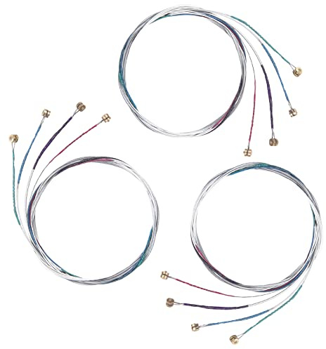 12 Pcs 3 Pack Violin Strings 4/4 Full Set, Universal Classic Steel Core with Nickel-plated Ball End for Violin Instruments (G-D-A-E)