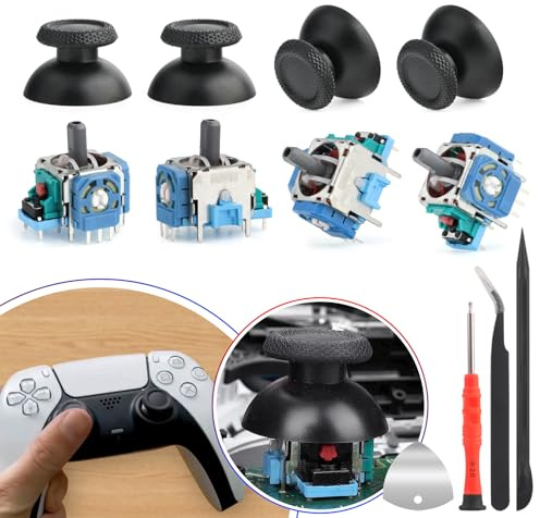 Sony PS5 Analog Stick Replacement - 3D Joystick Sensor Module for PS5 Controller - 4 Pack