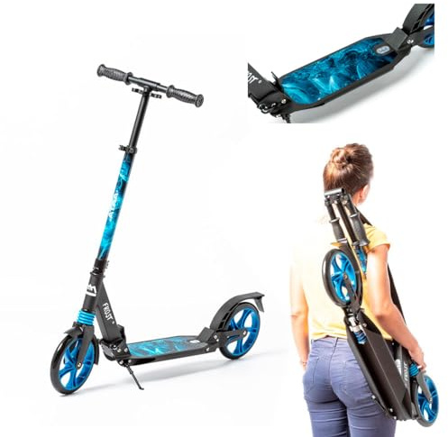Patinete Urbano ATAA Frost Plegable con Ruedas XXL 200 mm Doble Suspension Manillar Ajustable y Estructura de Aluminio