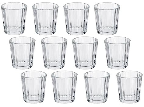 itsisa Teelichtglas (12er Set) 5,7x6 cm - Windlicht klar, Kerzenglas, Teelichthalter, Teelichte