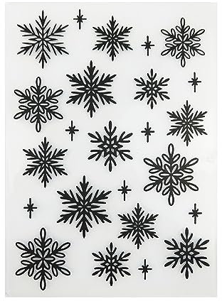DzIxY Weihnachts-Schneeflocken-Kunststoff-Prägeschablonen für Kartenherstellung, Bastelbedarf, Bastelarbeiten, 3D-Scrapbook-Schablonen, Album, Basteln, Dekoration, Vorlage