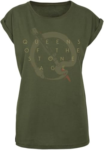 Queens Of The Stone Age In Times New Roman - Snake Logo Frauen T-Shirt Oliv XXL