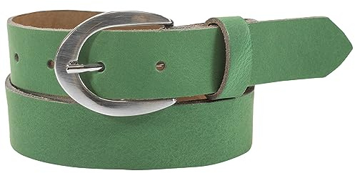 fashionchimp Basic Damengürtel aus 100% echtem Leder, glänzende Gürtel-Schließe, Breite ca. 2,8cm, Made In Germany