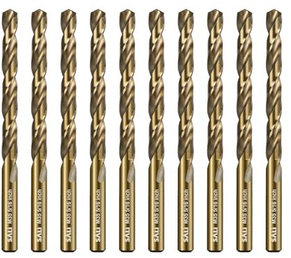 SALI 10 pièces M35 HSS Cobalt Ensemble de forets avec forets hélicoïdaux 8mm HSS-Co Forets acier Forets fer Ensemble de forets à métaux pour bois, métal, plastique, aluminium, plastique dur