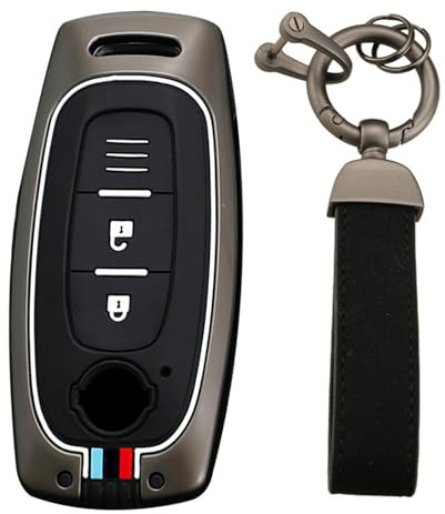 KUNIO Keyless Custodia per chiave adatta per Nissan X-Trail Qashqai J12 Altima Teana 2022 2023 Ariya Custodia in metallo Custodia Protettiva Auto Custodia Portachiavi 2 Tasti B Nero