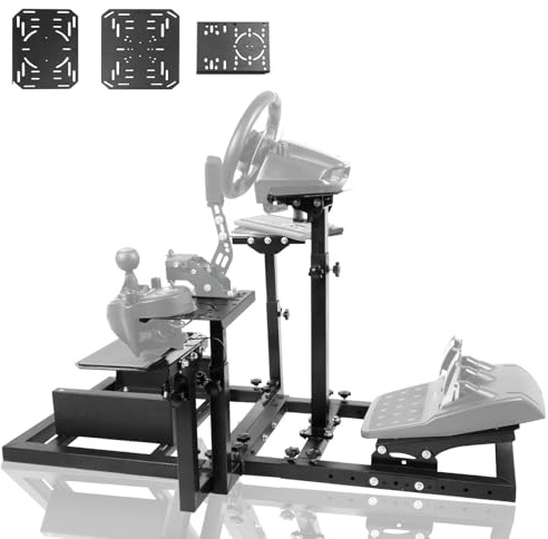 Anman Flighting Simulator Cockpit Multifunctional Stable Compatible with HOTAS Warthog G Saitek Logitech G920 G923 T80 T150 Wheel Stand Not Including Wheel Pedal Handbrake Throttle Joystick and Seat
