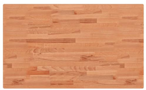Tidyard Tischplatte Massivholzplatte Holzplatte Ersatztischplatte Schreibtischplatte Bürotischplatte Regale Möbelplatte Holz Platte für Esstisch, 100x60x1,5 cm Rechteckig Massivholz Buche