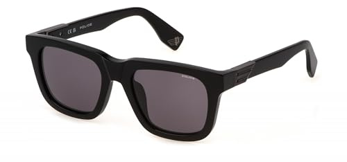 Police Herren Spln43 Sonnenbrille, schwarz (Shiny Black), 52