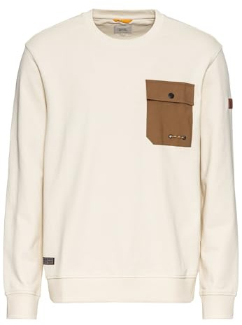 camel active Herren Rundhals Sweatshirt mit Brusttasche