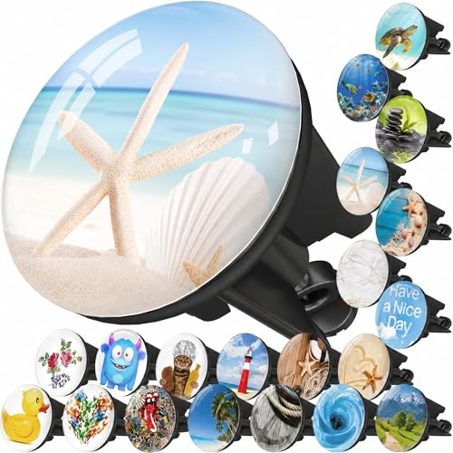 M. ROSENFELD HOME Waschbeckenstöpsel mit Motiv 40 mm – Höhenverstellbarer Abflussstopfen aus Messing, rostfrei & auslaufsicher – Excenterstopfen für Waschbecken im Design Strandstern