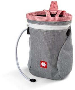 Ocun Dusty Eco + Belt Grau-Rot - Leichter robuster Chalkbag, Größe One Size - Farbe Grey - Red