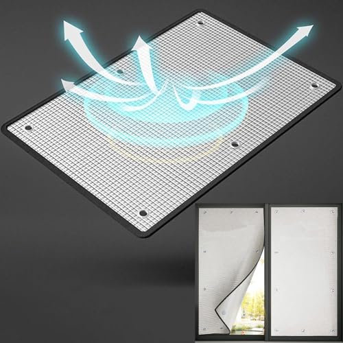 Verdunkelungsfolie für Isolierglas,Doppelte Aluminiumfolie Glasfolie,8Mm Wärmeschutz Sichtschutzfolie,für Sonnenzimmer/Balkon/Dachfenster/Kühlschrank,mit Saugnapf,90x90cm/35 x35-Silver
