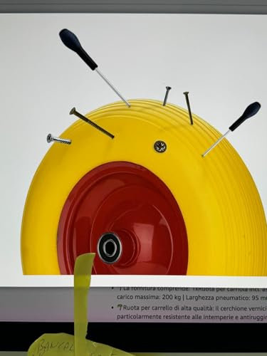 Ruota Piena Gialla per Carriola Ã˜ ruota 350 mm senza Asse