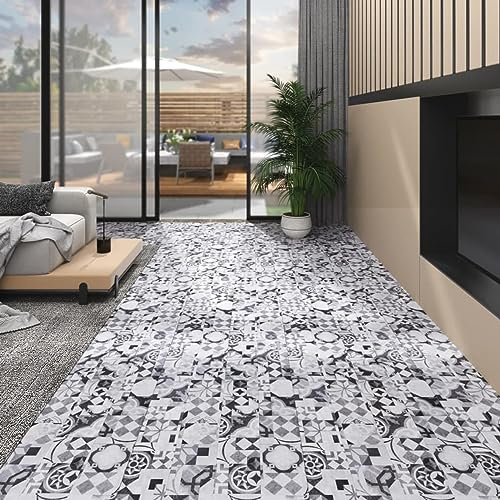 LAPOOH PVC-Laminat Nicht Selbstklebend 5,26 m² 2 mm Grau Muster, Fliesenfolie, Laminatboden, Küchenrückwand Folie, Bodenbelag Selbstklebend, Wandverkleidung, Deckenpaneele