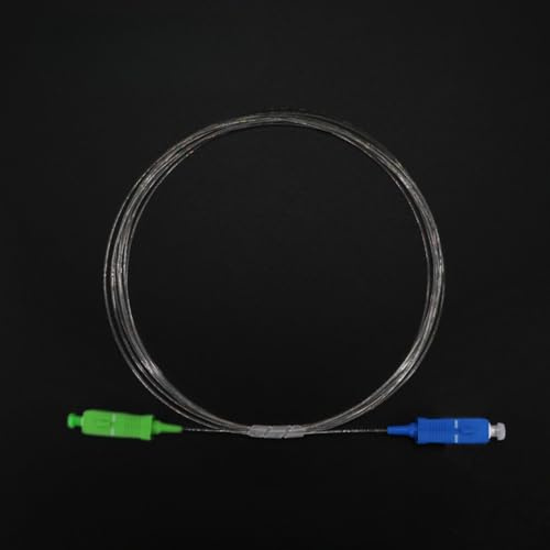 Speedoptic - Câble Fibre Optique Transparent Invisible pour Freebox de Free Pop, Ultra, Revolution, Raccordement SC/UPC vers SC/APC, Rallonge Jarretière (5 mètres)