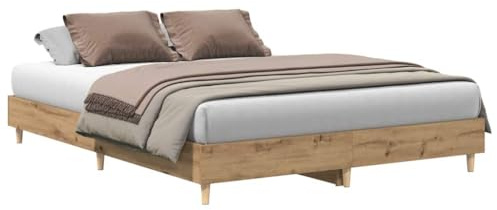 vidaXL Bettgestell ohne Matratze Artisan-Eiche 140x200cm Holzwerkstoff