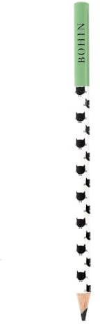 BOHIN France Lápiz de Tiza con Tema de Cabezas de Gato - Lápiz Marcador Para Proyectos de Patchwork, Bordado, Costura o Acolchado, Madera, Negro - 1 Pieza
