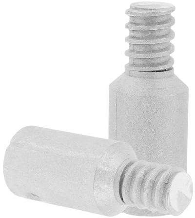HOMOCONO 2pcs Metal Threaded Head Adapter for Mop Broom Handle Replacement Extension Pole Adapter Tips Household Cleaning Tools Screw in End Connector