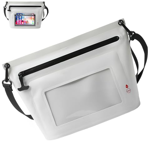 Dwafill Bolsa impermeable para natación, bolsa impermeable de 6 litros, bolsa de cintura impermeable para surf, búsqueda de río, rafting, escalada, senderismo, exploración, Blanco, 26*11*22 CM, Moda