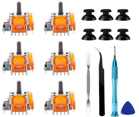 HGamyox TMR Electromagnetic Joysticks Replacement for DualSense PS5 Controller, 3D Analog Joysticks Thumbsticks with Screwdriver for Playstation 5 Repair Part Tool Kit