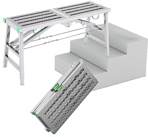 GXXINGIN Torre di ponteggio Pieghevole Multiuso con Altezza Regolabile e Larghezza di 15,7, Ideale per lavori di ristrutturazione e Manutenzione della casa (B 140×40 cm)