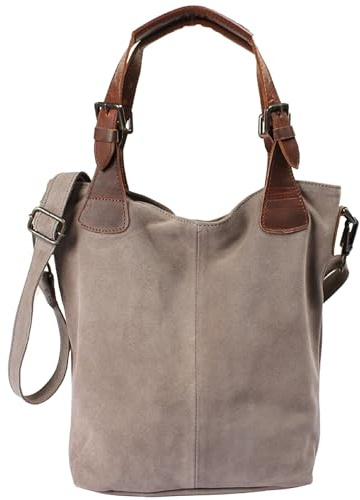 LECONI Henkeltasche Echtleder Damentasche für Shopping Handtasche für Damen Leder Shopper mit Trageriemen Beuteltasche für die Arbeit, Büro oder Alltag 34x35x10cm LE0054-VL