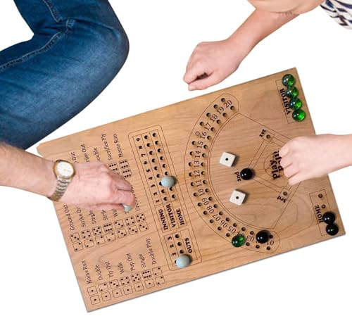 Baseball-Brettspiele für Erwachsene, Baseball-Spiel aus Holz -Desktop-Baseballspiel aus Holz mit Würfeln | Strategie-Denkspiel für, Party, frühes Lernspielzeug für Kinder und Erwachsene