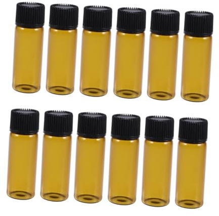 FIXOSHEE 12pièces Flacons Verre Transparent à Vis De Petits Flacons Pour Échantillons Et Produits Chimiques
