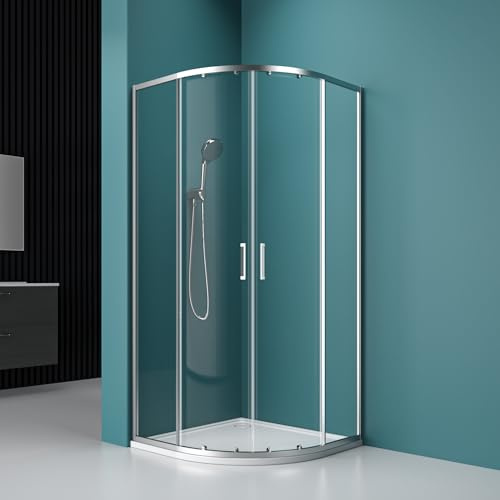 Durovin Bathrooms 900 x 900 x 1950mm Quadrant Shower Enclosure Double Sliding Cubicle Door 6mm Toughened Safety Glass