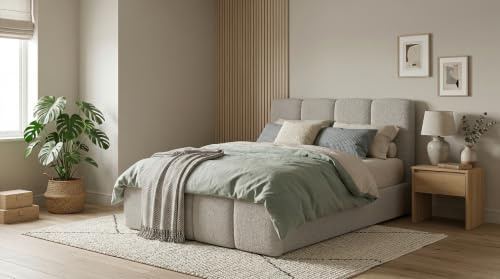 Imebel Sofina Polsterbett 120x200 cm – Bett mit Bettkasten, gepolstertes Bett mit Kopfteil und Stauraum, modernes Schlafzimmerbett