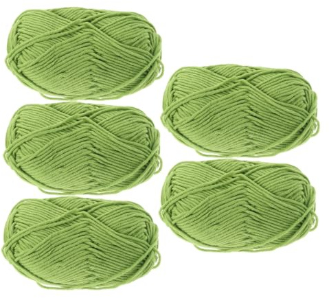 Veemoon 5 Fädiges Baumwollgarn zum Häkeln und Stricken Weiches Hautfreundliches Selbstgemacht Garn in Grasgrün Strapazierfähiges Handarbeitsgarn für Kleidung Accessoires und Kinderdecken
