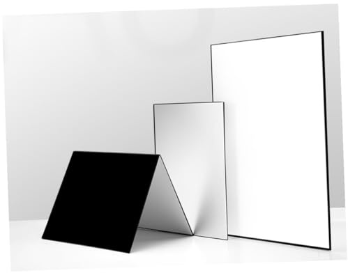 IWOWHERO Cartoncino Fotografico A3 Pieghevole Riflettente per Fotografia Still Life Riflettore da Studio senza Supporto Pannello Cartone Resistente Bordo per Riempire e Riflettere Luce