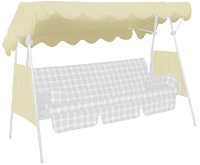 ANGERER Sonnendach für Hollywoodschaukel PE beige, 200 x 120 cm | passend für viele 3-Sitzer Hollywoodschaukeln, Schaukeldach Made in Germany, Kunststoffgewebe