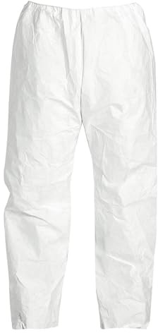 DuPont Tyvek 400 Disposable Protective Pant with Elastic Waist, White, Small, 50-Pack