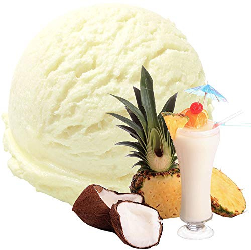 Pina Colada Geschmack Eispulver VEGAN - OHNE ZUCKER - LAKTOSEFREI - GLUTENFREI - FETTARM, auch für Diabetiker Milcheis Softeispulver Speiseeispulver Gino Gelati (Pina Colada, 1 kg)