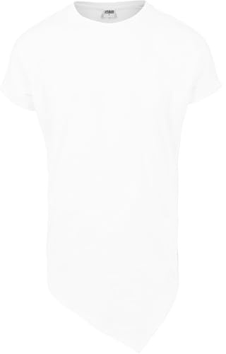 Urban Classics Homme Asymetric Long Tee T shirt, Blanc (White 220), M EU