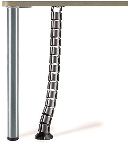 SOTECH Schreibtisch Kabelkanal Länge: 780 mm rund Ø 62 mm Silbergrau | Kabelführung Kabeldurchlass