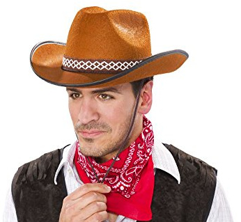 Festartikel Müller Cowboy-Hut mit Band, Braun