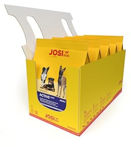 JosiDog Active (5 x 900 g) | Adult | Premium Trockenfutter für ausgewachsene aktive Hunde | mit Geflügelfleisch verfeinert | glutenfrei | Powered by JOSERA | Hundefutter | Alleinfutter | 5er Pack