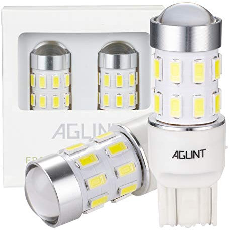 AGLINT T20 W21W LED Bulbs W21/5W 7440 7443 580 992 Wedge 24SMD Auto Replacement LED Backup Reverse Parking Light DRL Daytime Running Light Turn Signal Brake Tail Lights 12V 24V White 2Pcs